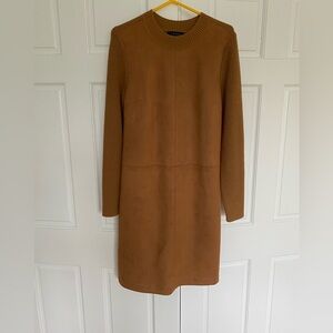 Ann Taylor shift dress, neutral camel color